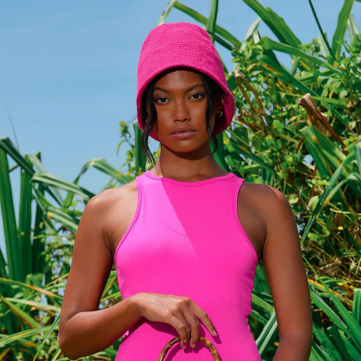 Gani Crochet Hat - Hot Pink