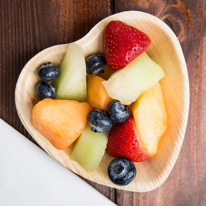 Heart Palm Leaf Plates - 6" Inch (Set of 50/100/200)