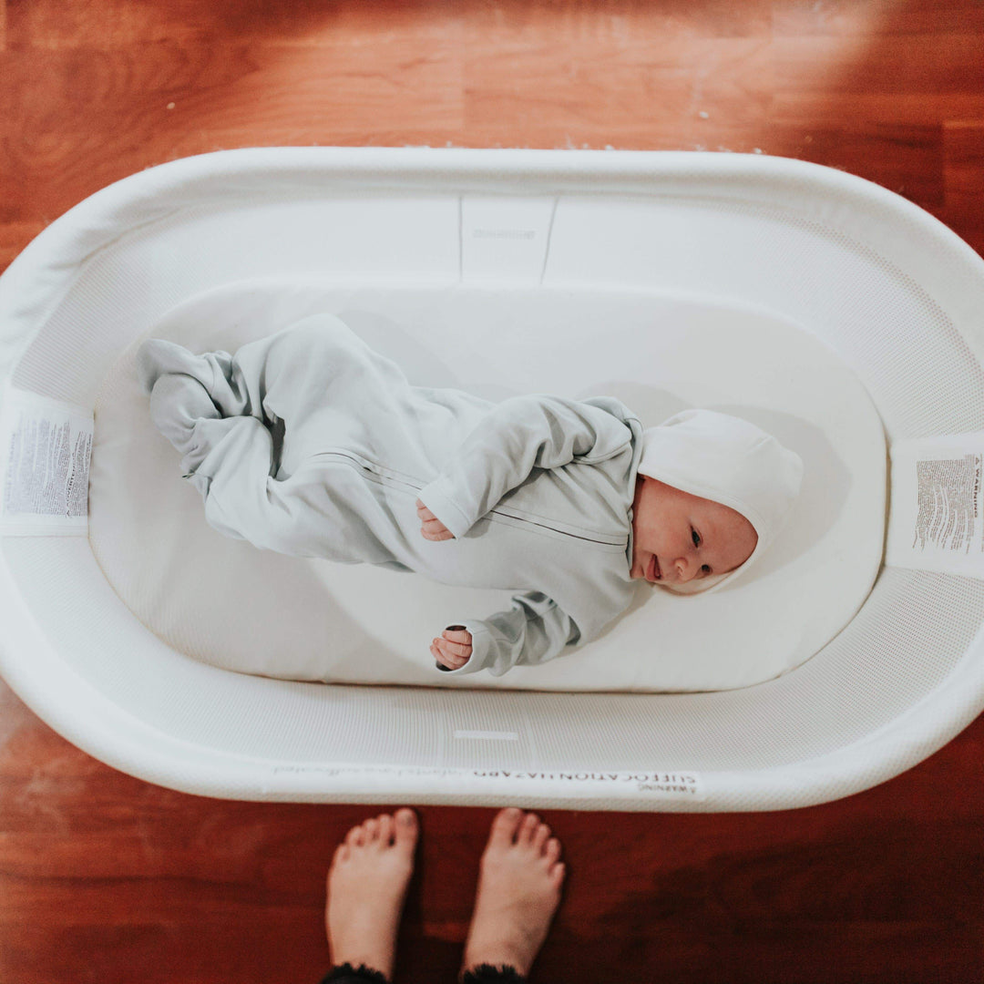 2 pc. zipper footie set | light blue & heather grey