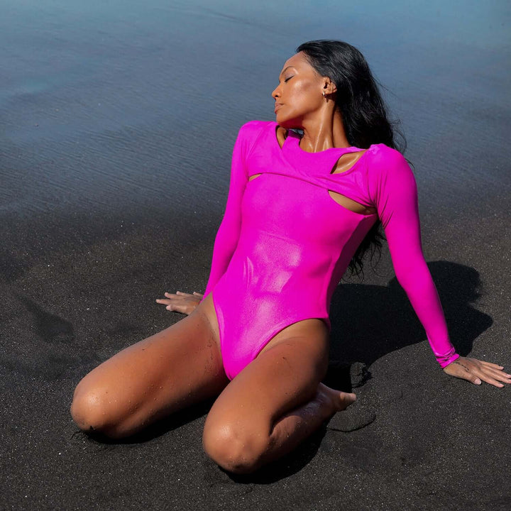 Jupiter Open-back Recycled Two-piece Swimsuit - Hot Pink