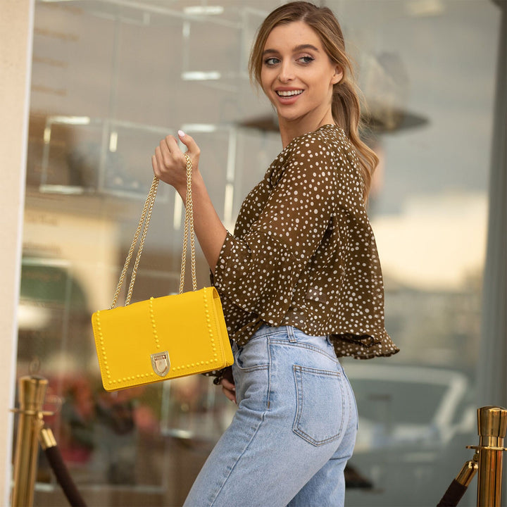 Josie Mustard Yellow Leather Purse