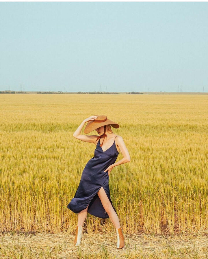 Lola Wide Brim Jute Straw Hat - Havana Brown