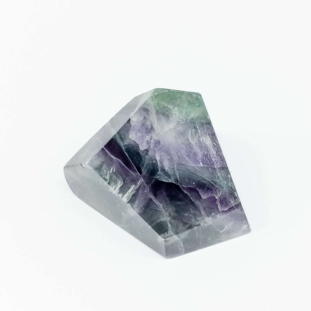 Rainbow Fluorite Polished Prism from Brazil, a power crystal for intuition and spiritual growth, measuring 2" x 2.5" x 2"