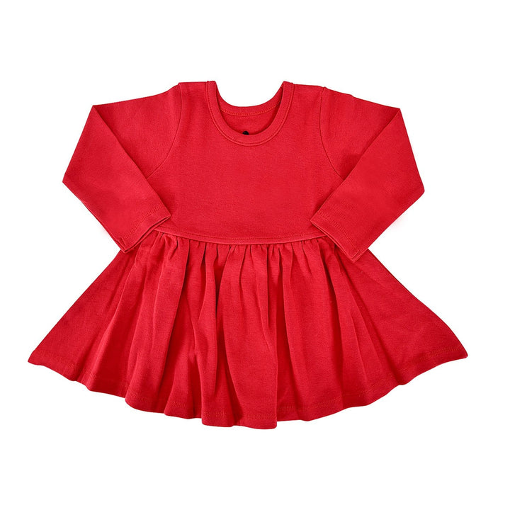 long sleeve twirl dress | scarlet red