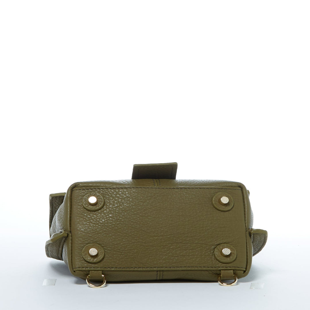 Susu The Linda Leather Convertible Backpack Purse - Olive Green