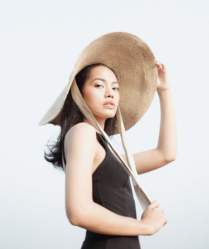 Lola Wide Brim Jute Straw Hat - Natural Beige