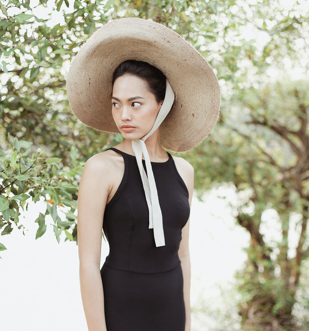 Lola Wide Brim Jute Straw Hat - Natural Beige