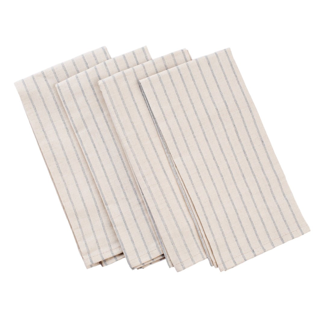 Cloth Napkins - Grey Striped and Natural Striped