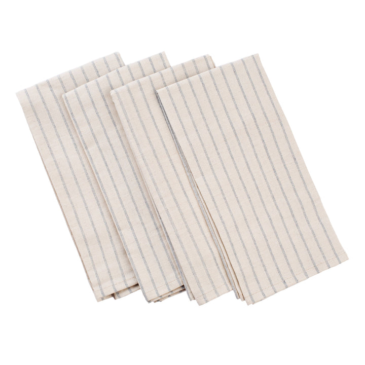 Cloth Napkins - Grey Striped and Natural Striped