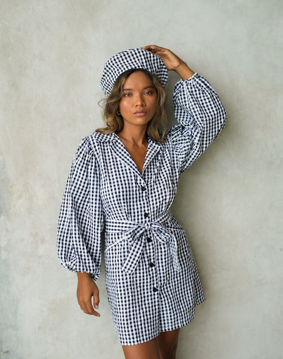 Meghan Mini Gingham Dress - Black