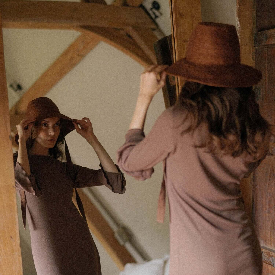 Meg Jute Straw Hat - Burnt Sienna