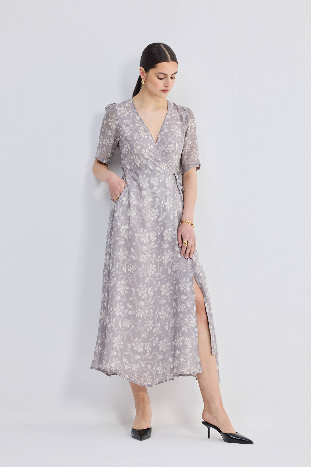 Maxi Wrap Floral dress | Vintage Vines
