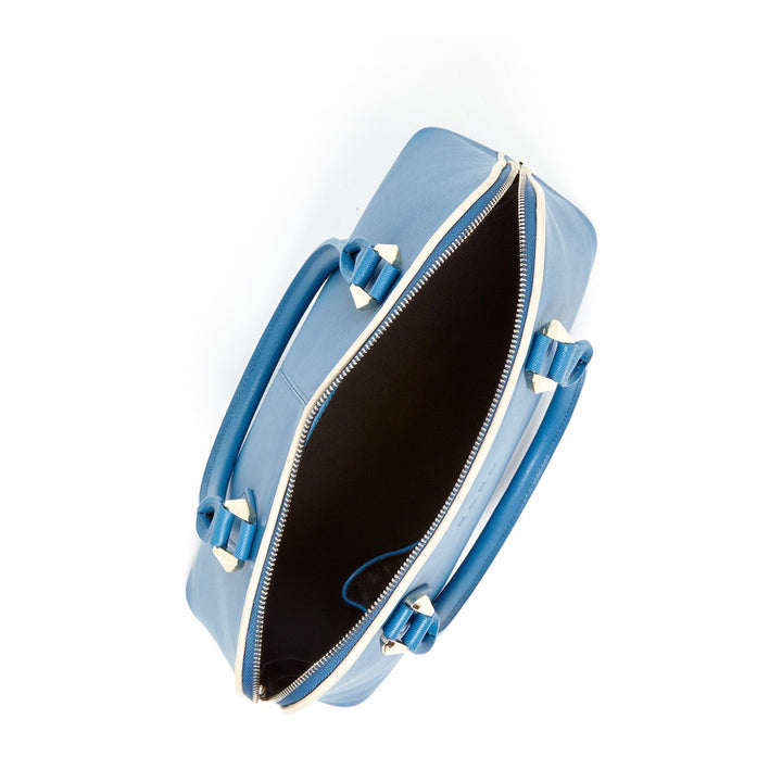 SUSU Saffiano Leather Satchel Bag Blue Purse Women's Handbag