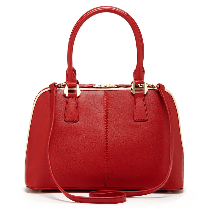 SUSU Saffiano Leather Satchel Bag Red Purse Women's Handbag