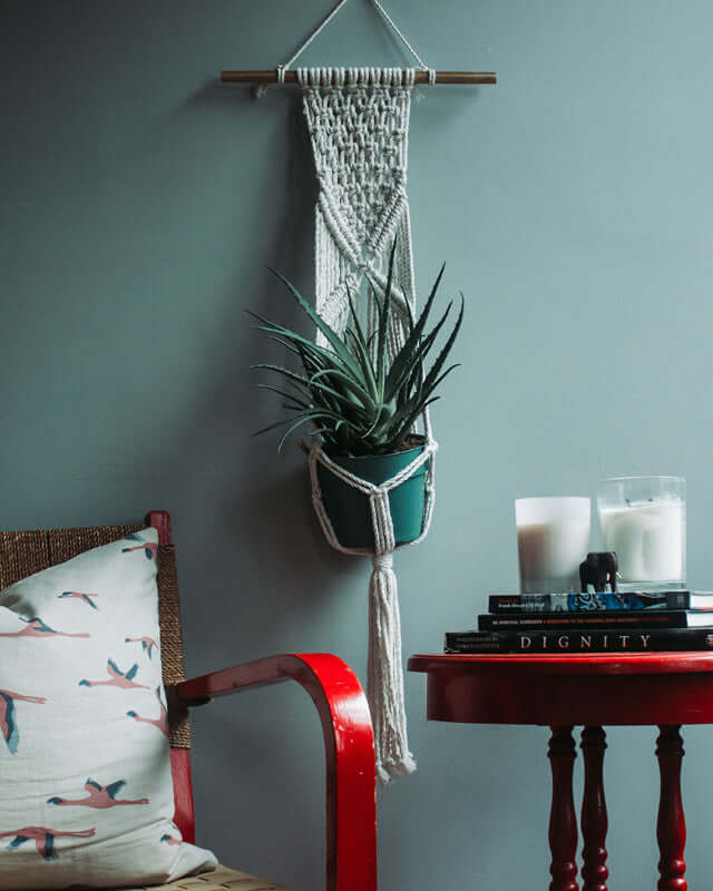 Mombacho Macrame Plant Holder - Natural White
