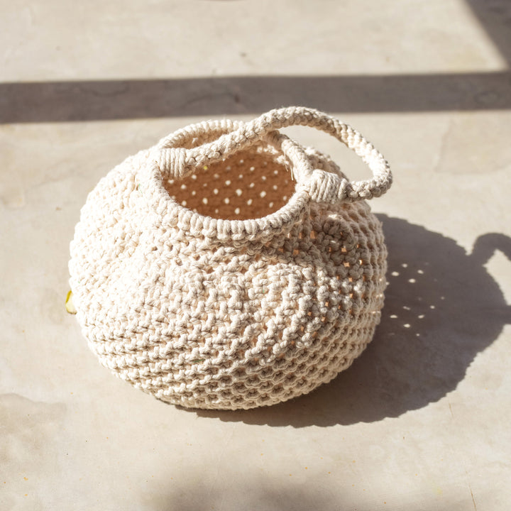 Naga Macrame Bucket Bag - Off White