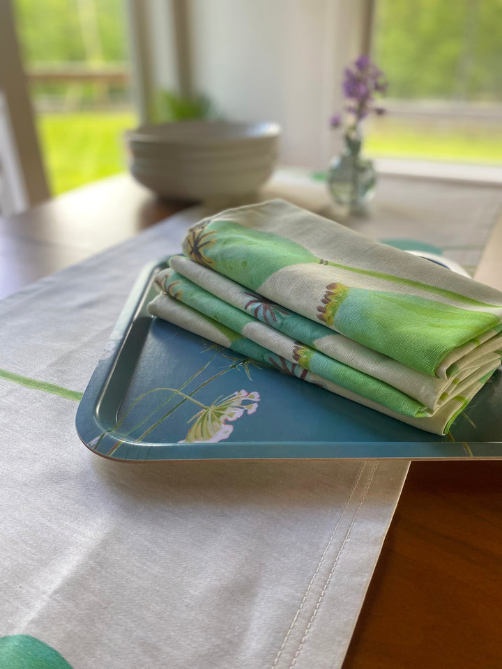 Napkin Set: Poppy Pods on Ecru