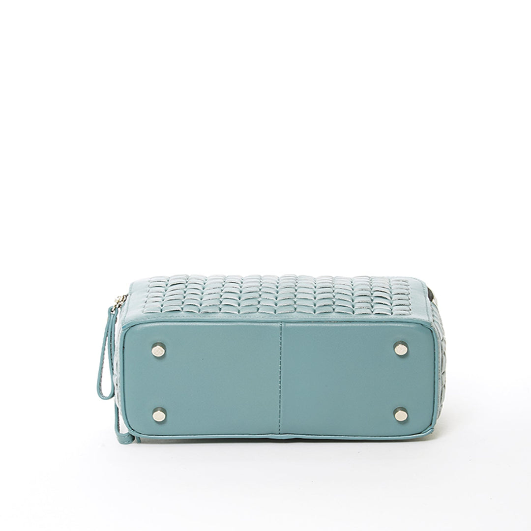 Susu The Kayla Woven Leather Crossbody Bag - Blue
