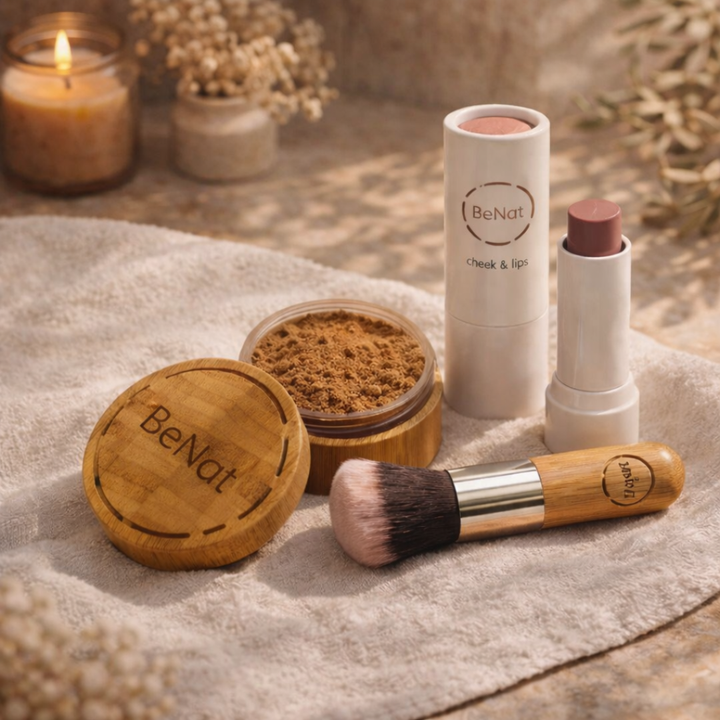 Non-Toxic Cosmetic Bundle: Loose Powder Set, Lip & Cheek Bloom