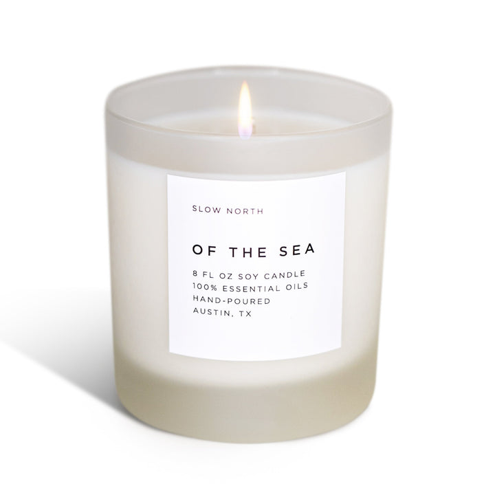 Hand-poured eucalyptus lavender peppermint aromatherapy candle made with clean soy wax in glass jar