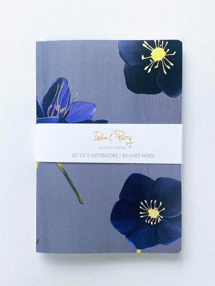Notebook Set:  Black Hellebore & Black Scabiosa