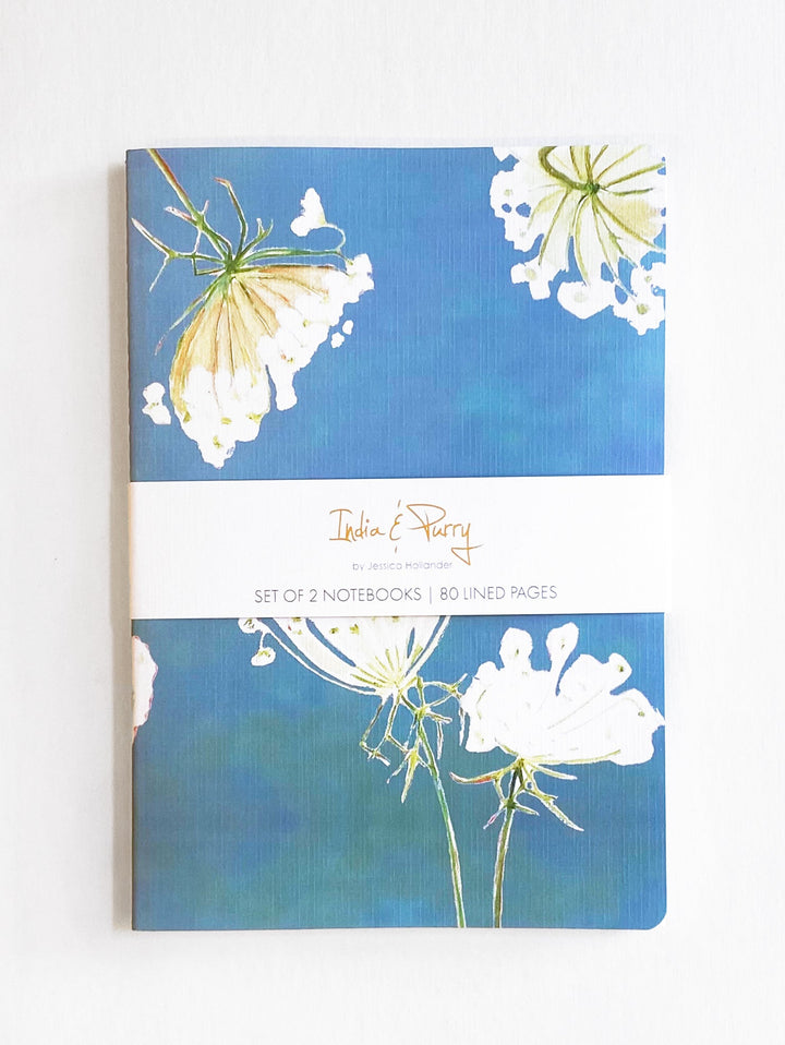 Notebook Set:  Queen Anne's Lace & Himalayan Blue Poppies