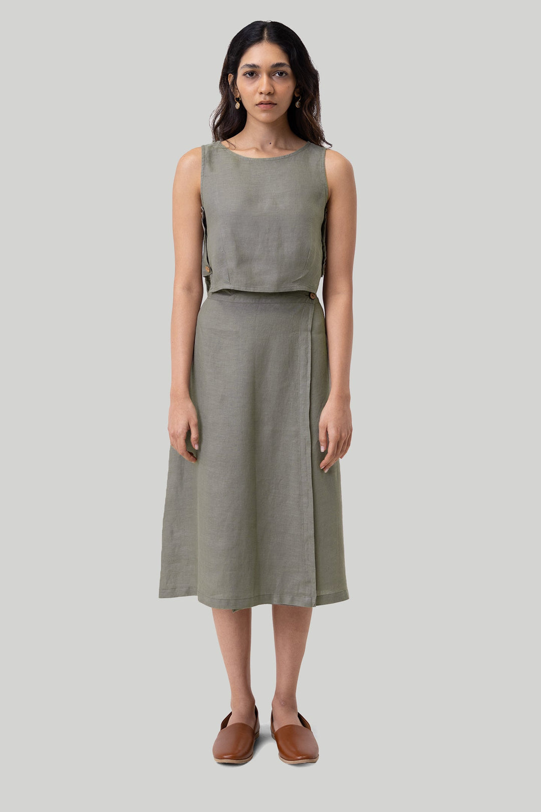 Breezy Hemp Summer Set - Dark Green