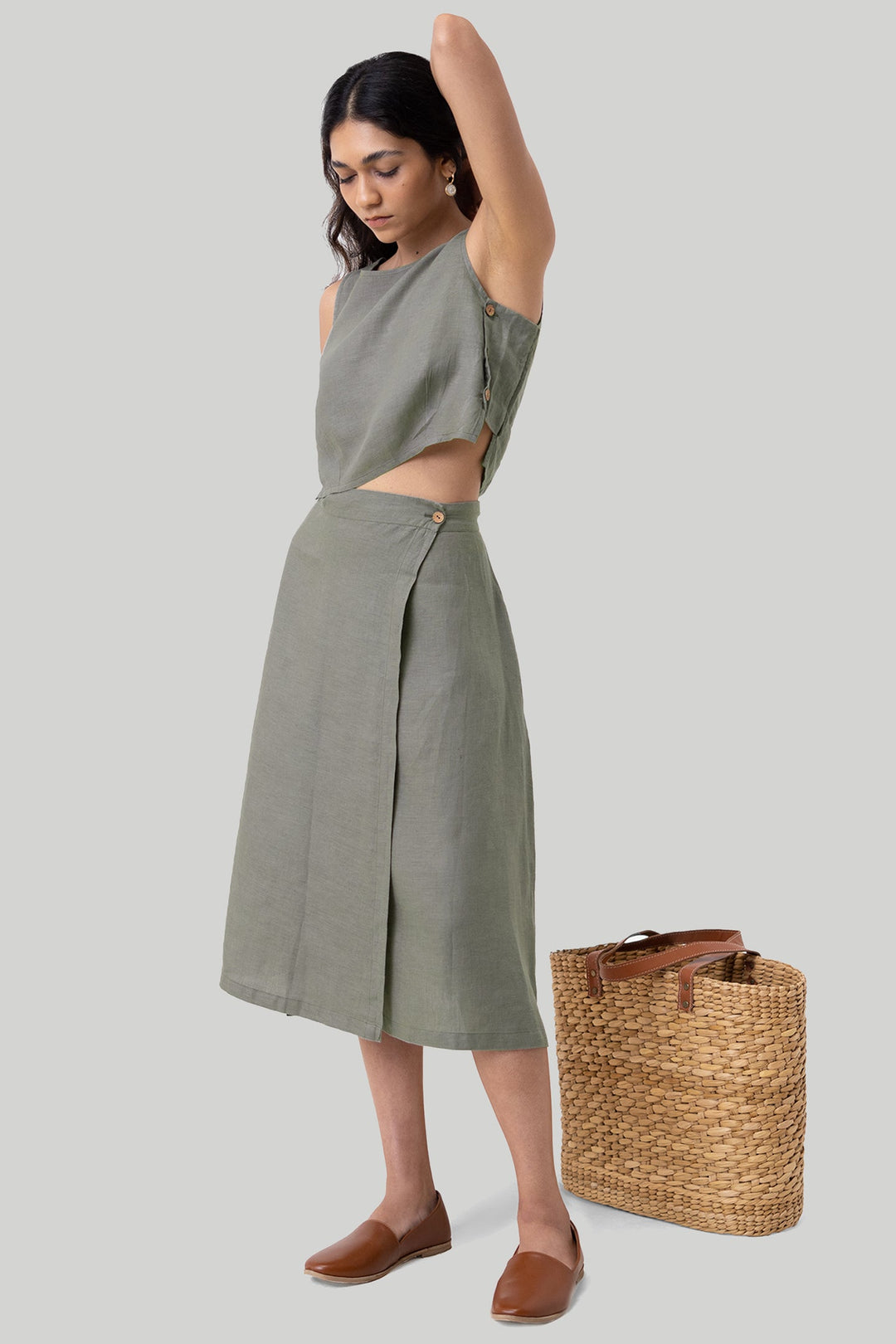 Breezy Hemp Summer Set - Dark Green