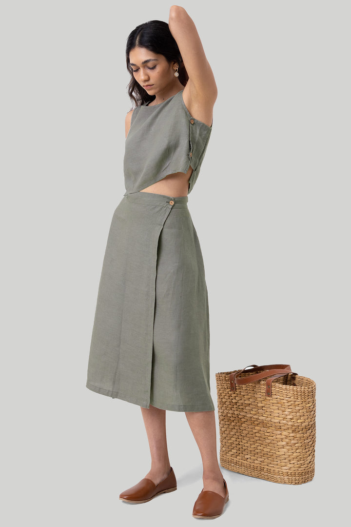 Breezy Hemp Summer Set - Dark Green