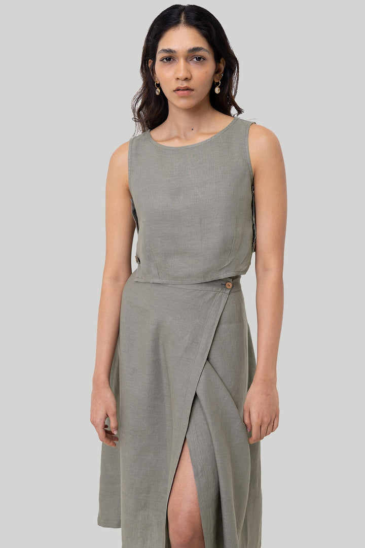 Breezy Hemp Summer Set - Dark Green