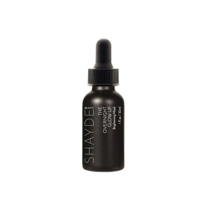 Overnight Glow Up Mask bottle with award-winning formula to reduce dark spots and post-acne marks, infused with Niacinamide and acids.