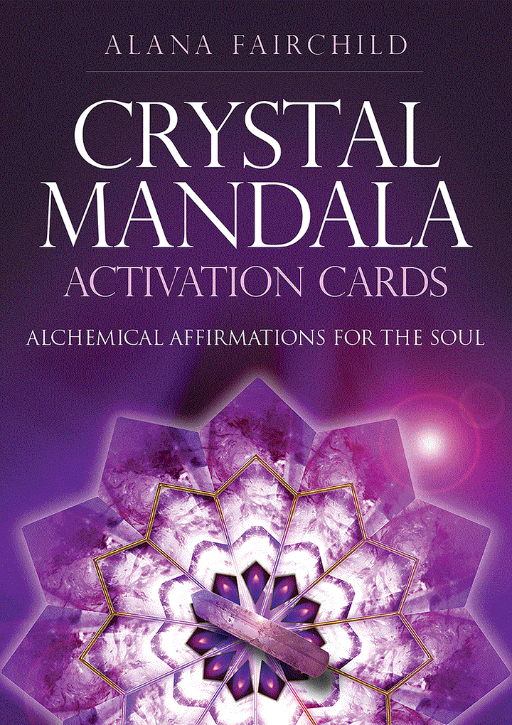 Pocket crystal mandala activation oracle cards deck with 56 spiritual affirmation cards featuring mandala artwork