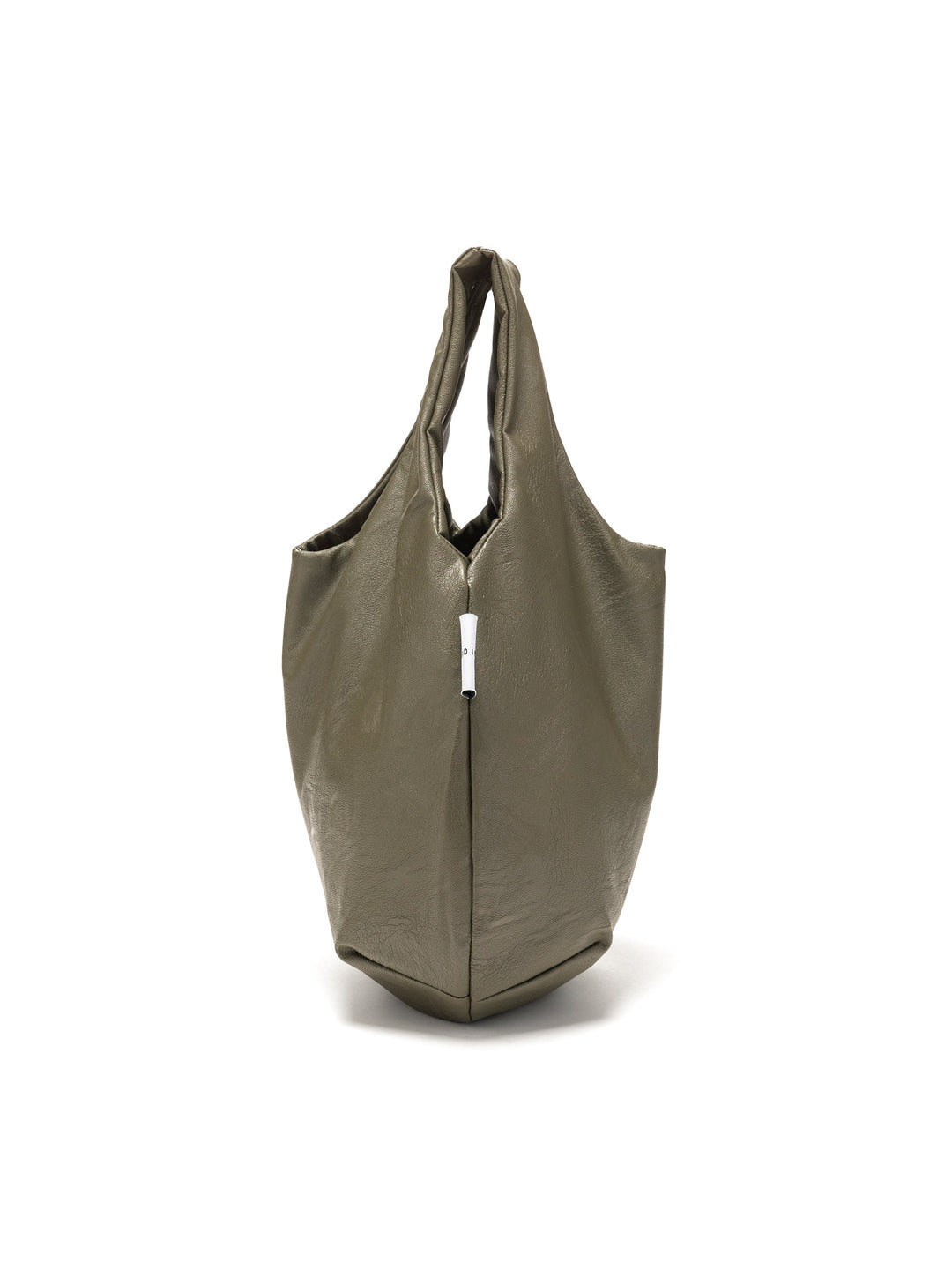 egg tote - vegan leather bonsai green