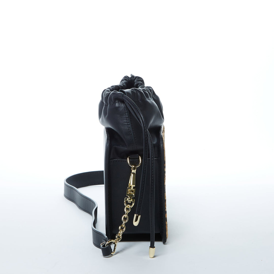 Susu The Patricia Black Leopard Leather Purse