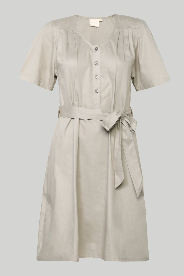 Pleated Tent Dress - Ecru