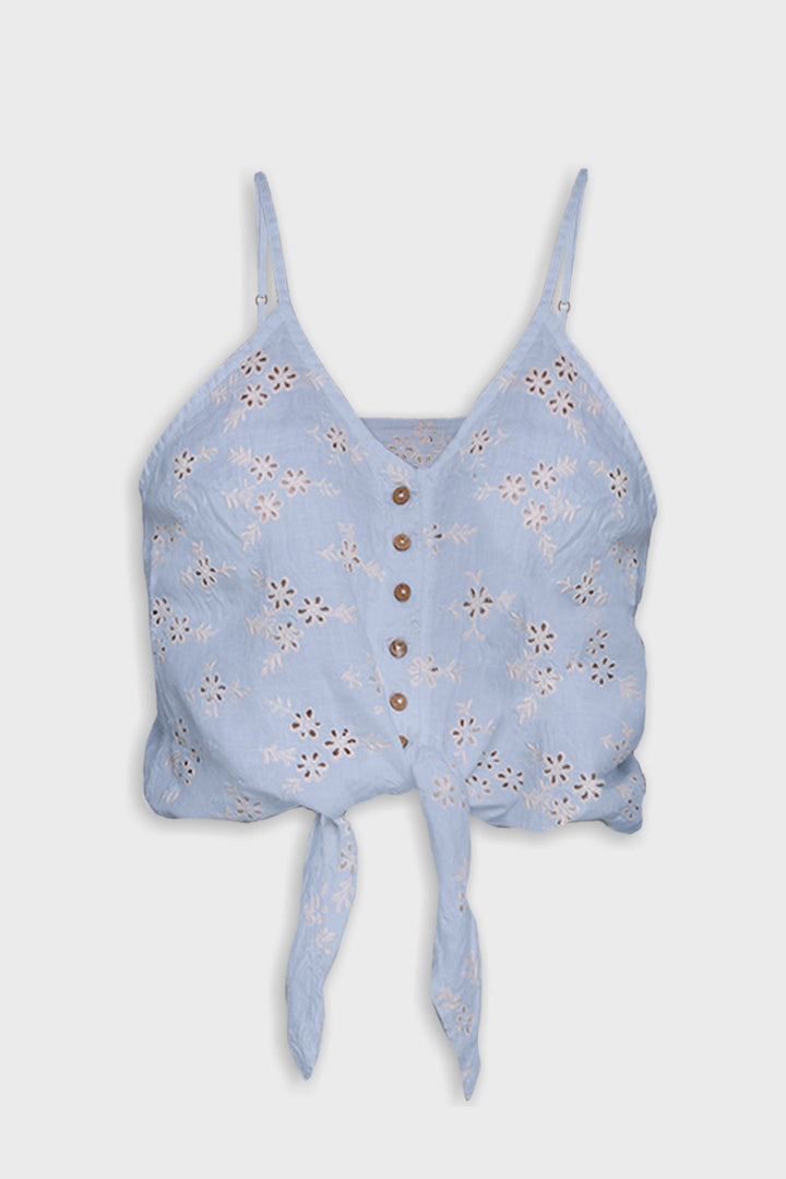 Pool Day Tan Lines Top in Blue
