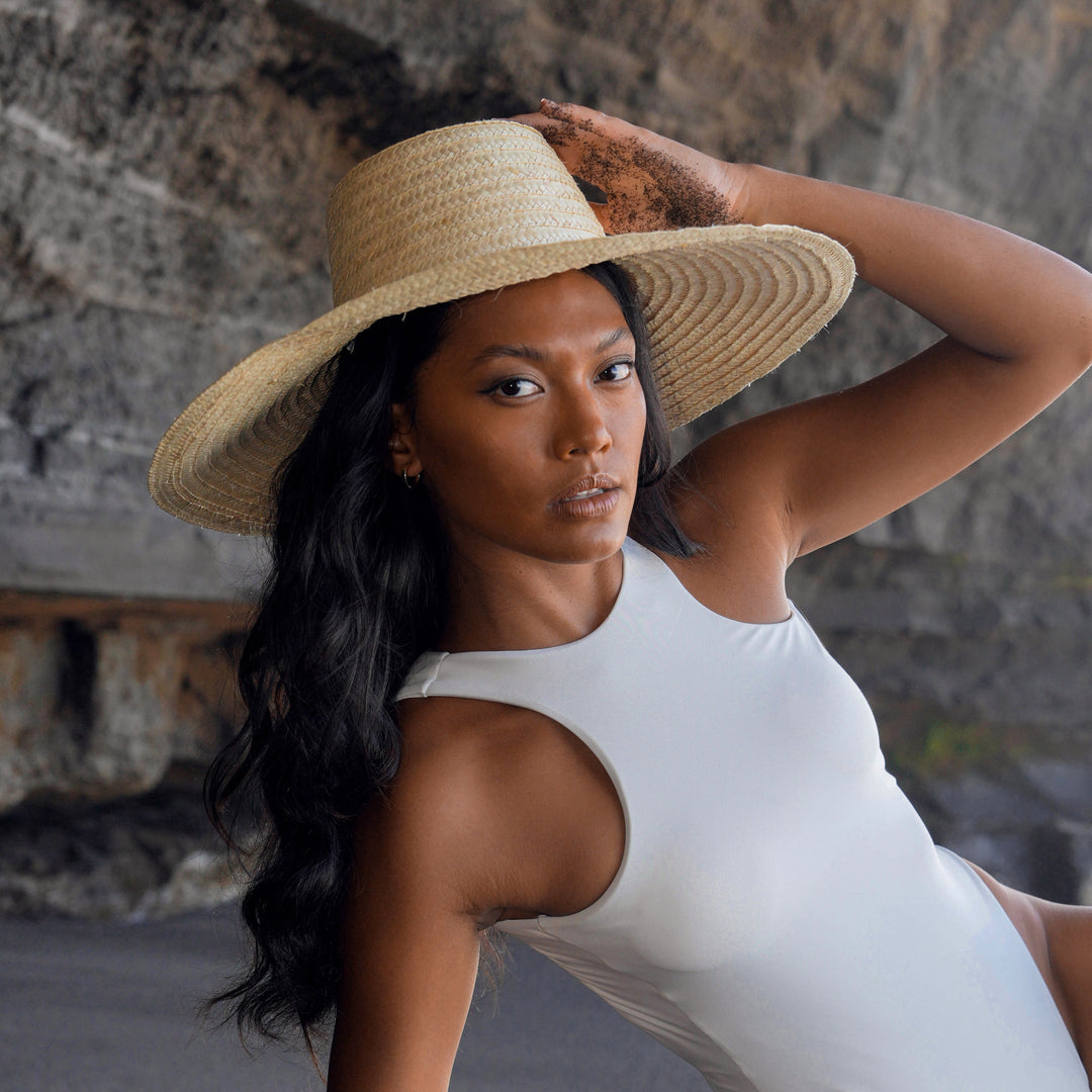 Rianna Palm Straw Hats - Natural Beige