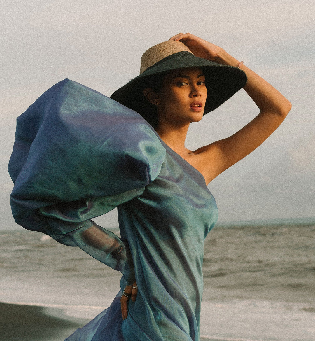 Riri Duo Jute Handwoven Straw Hat - Natural & Black