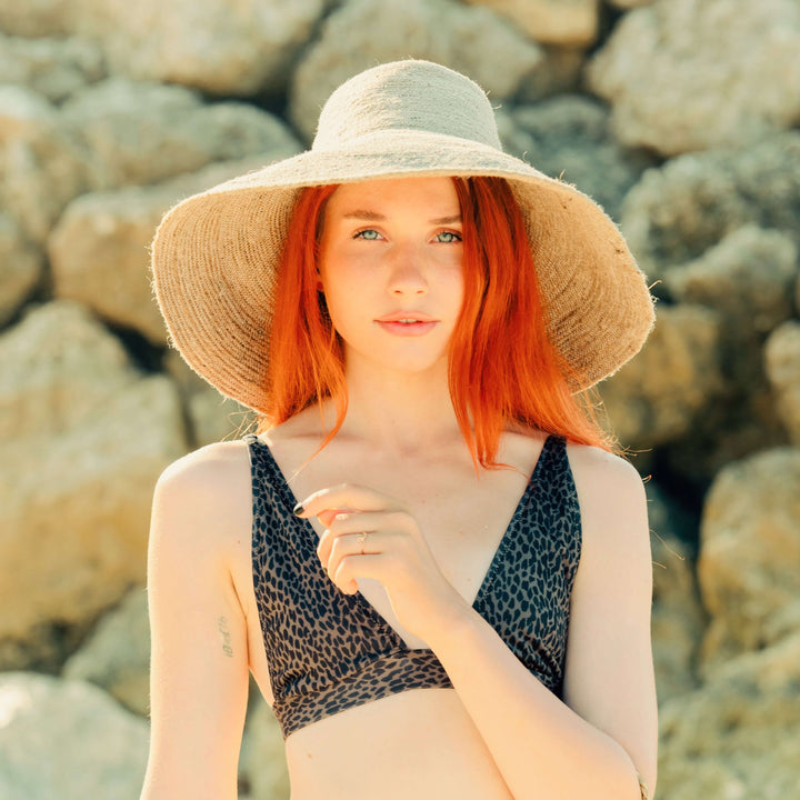 Riri Jute Handwoven Straw Hat - Natural Beige