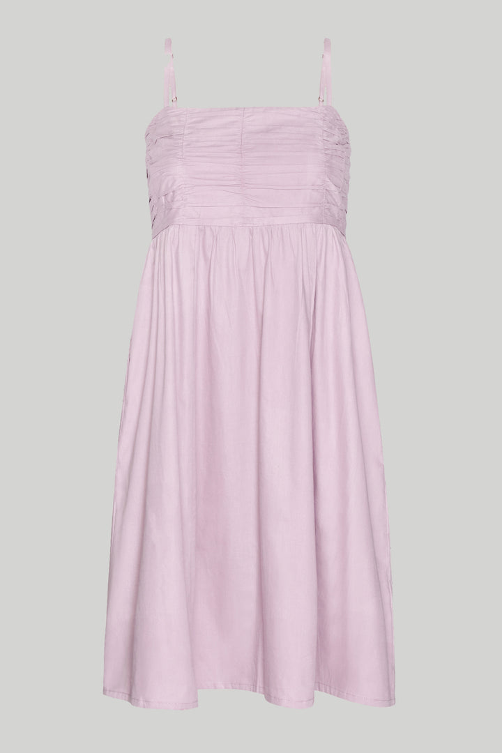 Ruched Strappy Dress - Pink