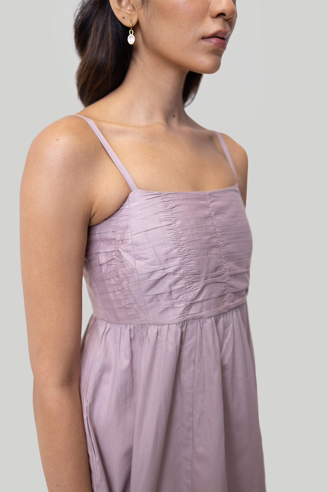 Ruched Strappy Dress - Pink