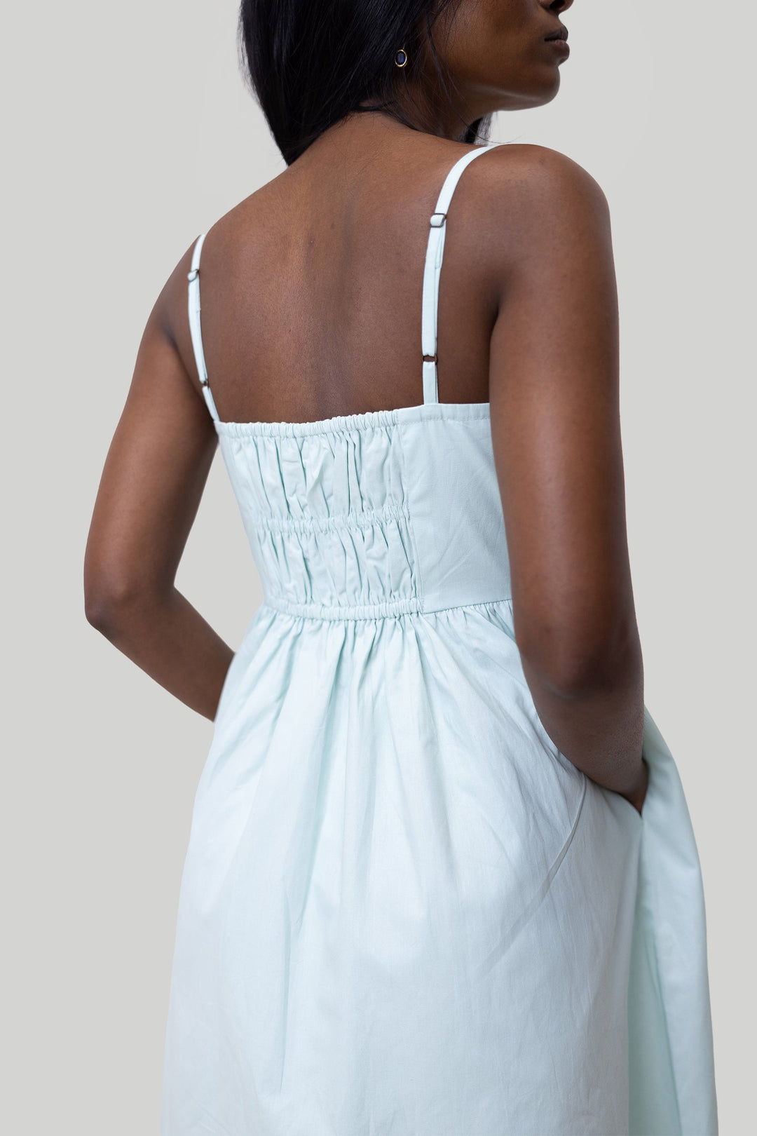 Ruched Strappy Dress - Mint