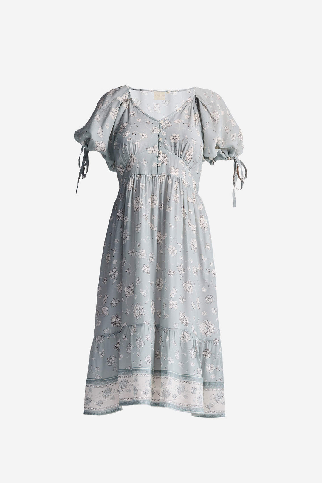 Puff Sleeve Midi Dress | Sage Green