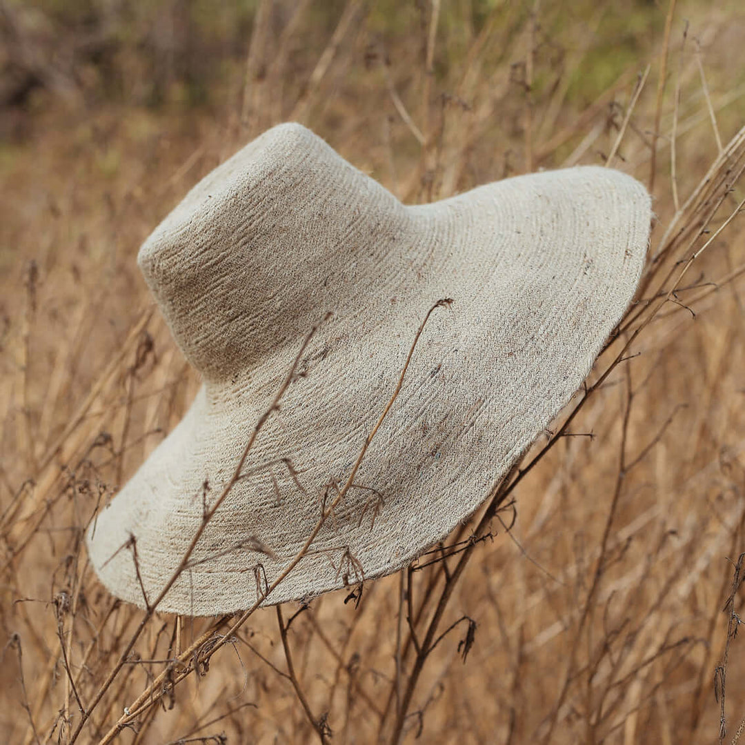 Riri Jute Handwoven Straw Hat - Natural Beige