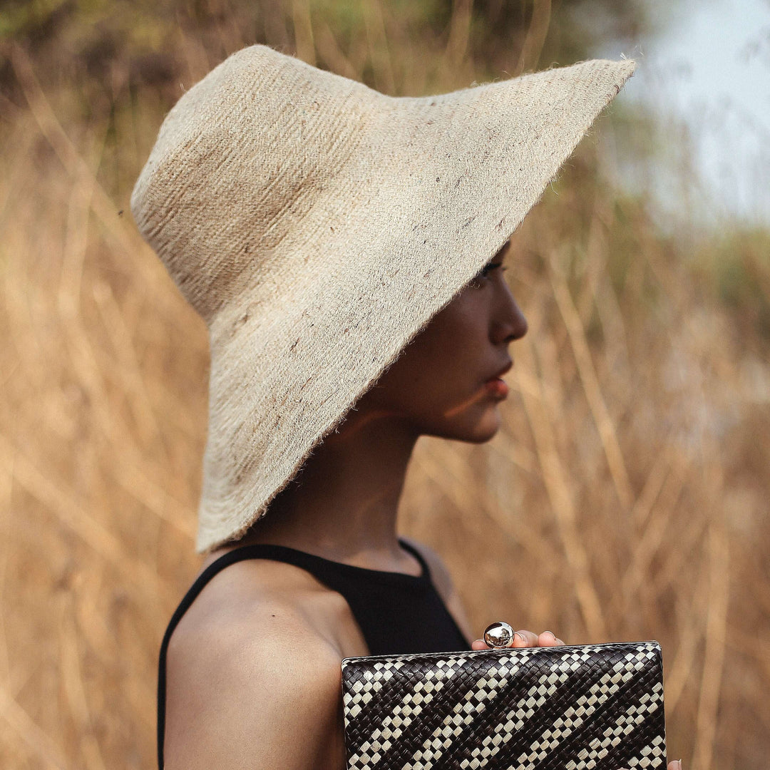 Riri Jute Handwoven Straw Hat - Natural Beige