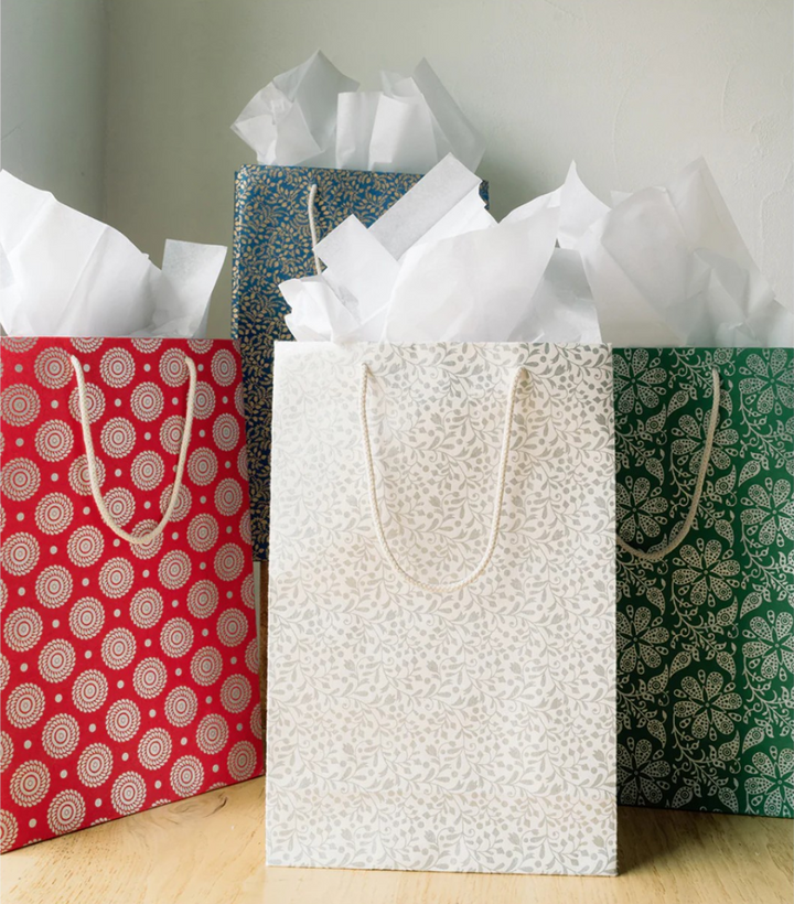 Recycled Paper Medium Holiday Gift Bag 7x3.5x10 | Assorted