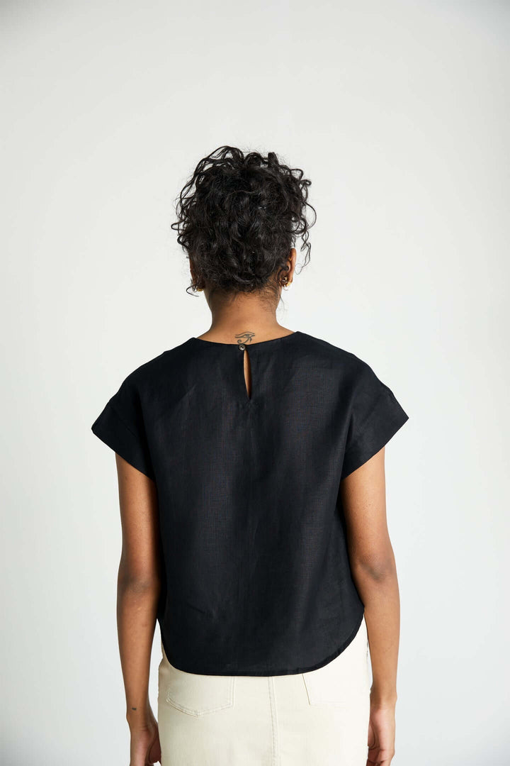 Sandcastle Saturdays Top - Black
