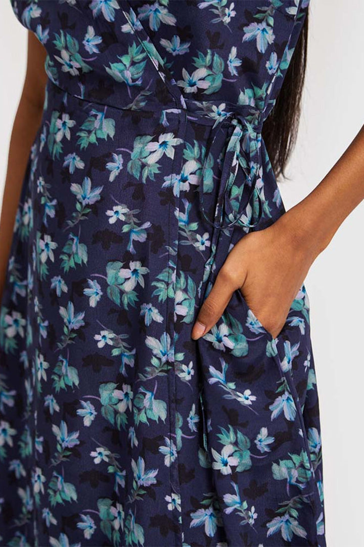 Short Wrap Dress - Midnight Florals