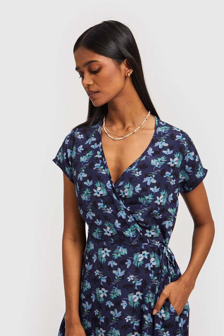 Short Wrap Dress - Midnight Florals
