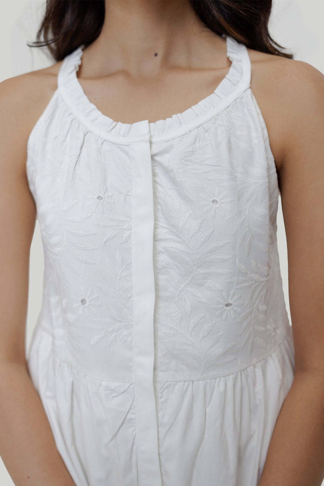 Sleeveless Embroidered Tiered Maxi Dress